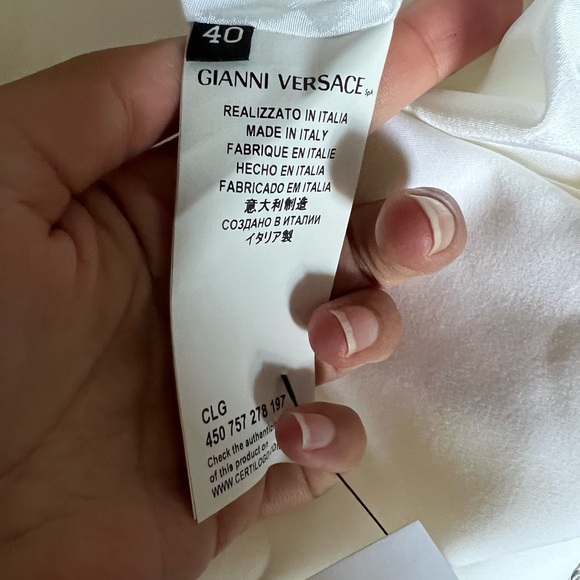 VERSUS VERSACE Striped Mini Skirt Size: S | US4, IT40 Medusa Safety Pin - Picture 6 of 10